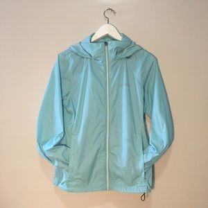 Ribbon Egg Blue Colombia Rain Jacket - Medium